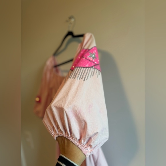 Fantastic Fawn Pink Cowboy Patch Dress Women’s Size Large - Picture 7 of 9